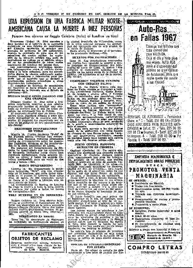 ABC MADRID 17-02-1967 página 47