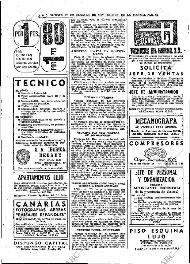 ABC MADRID 17-02-1967 página 48
