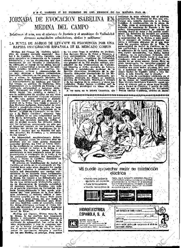 ABC MADRID 17-02-1967 página 49