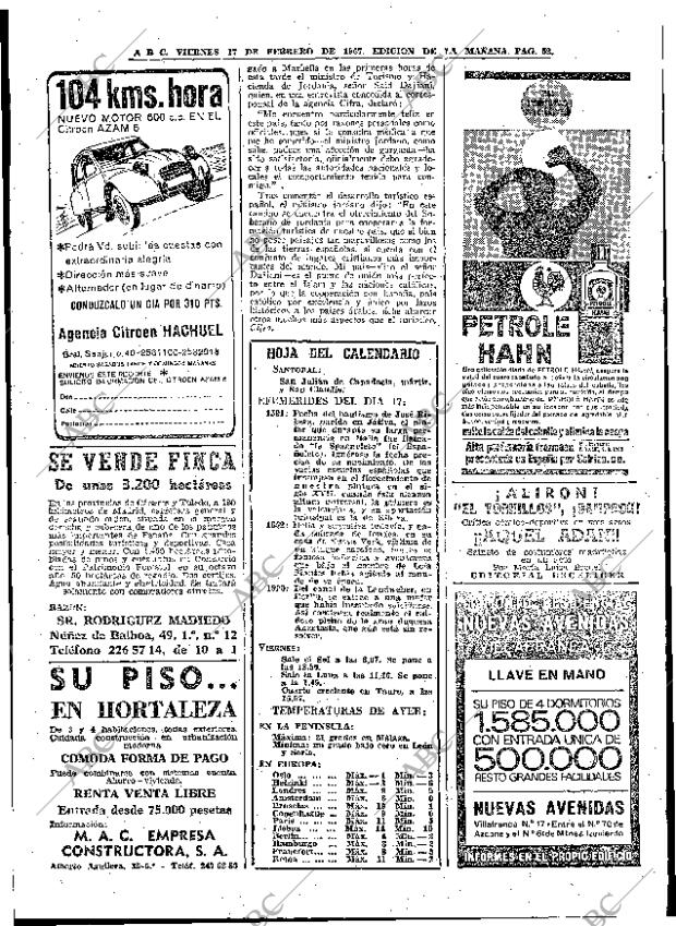 ABC MADRID 17-02-1967 página 52