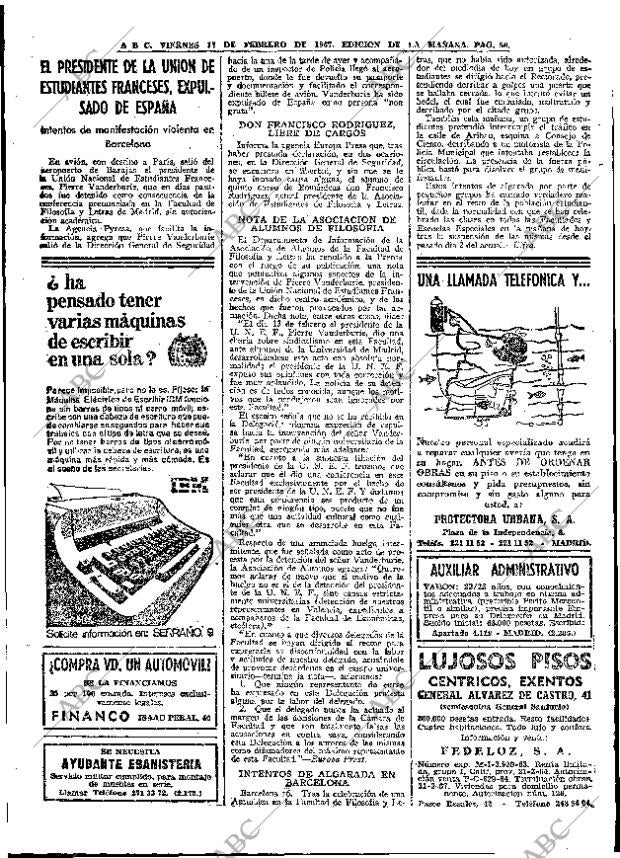 ABC MADRID 17-02-1967 página 56