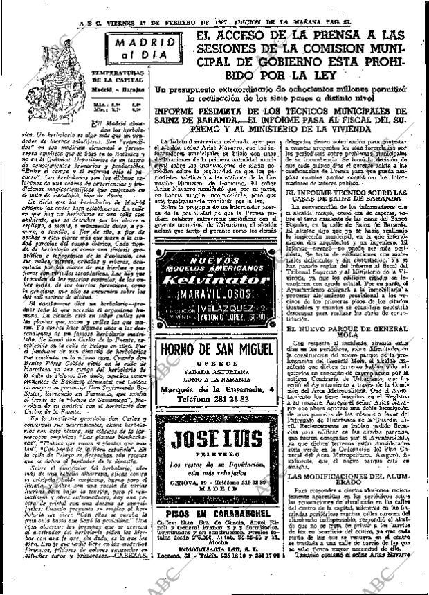 ABC MADRID 17-02-1967 página 57