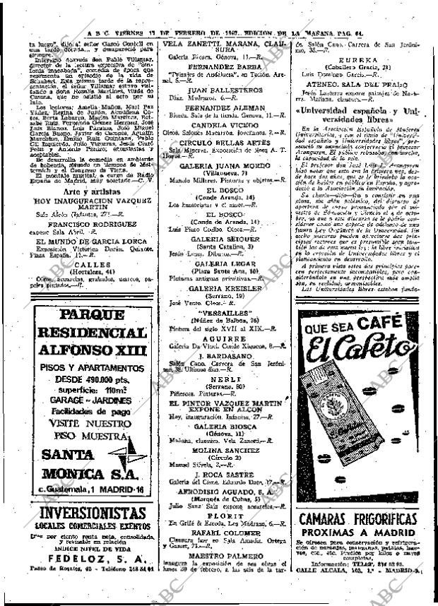 ABC MADRID 17-02-1967 página 64