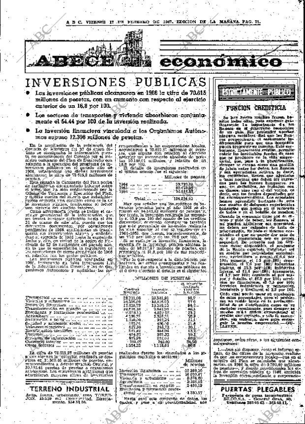 ABC MADRID 17-02-1967 página 71