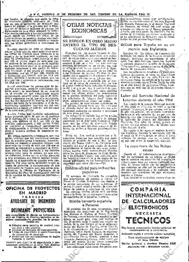 ABC MADRID 17-02-1967 página 72