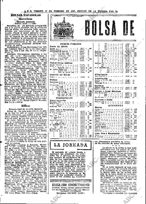 ABC MADRID 17-02-1967 página 74