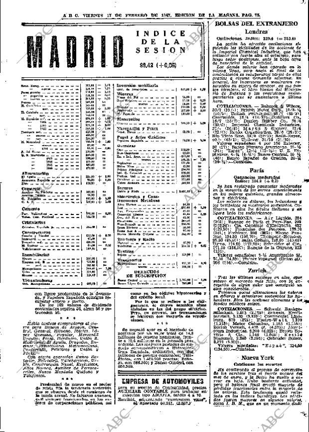ABC MADRID 17-02-1967 página 75