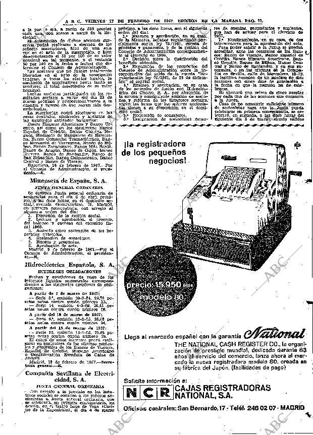 ABC MADRID 17-02-1967 página 77