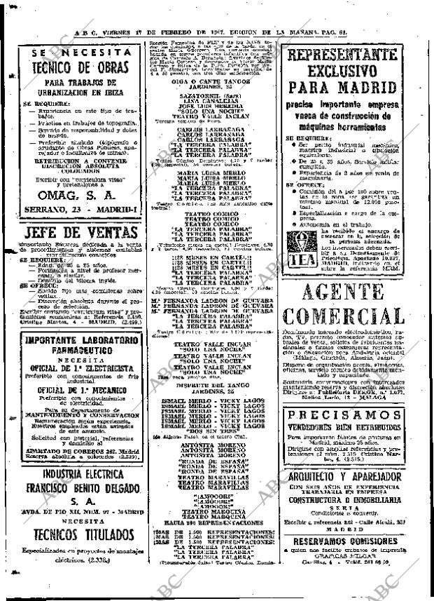 ABC MADRID 17-02-1967 página 84