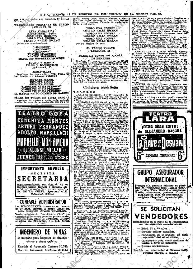 ABC MADRID 17-02-1967 página 85