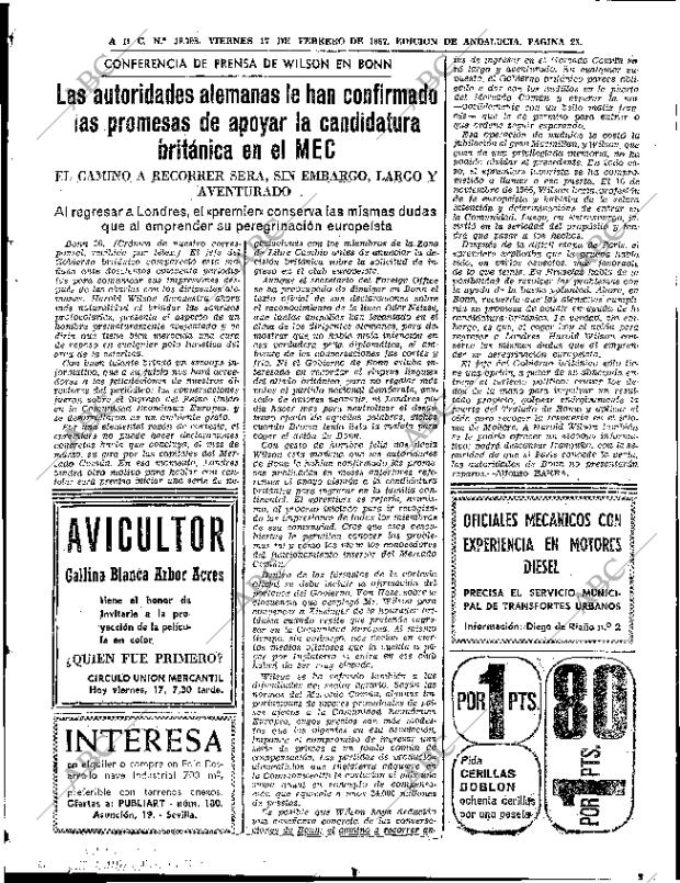 ABC SEVILLA 17-02-1967 página 25