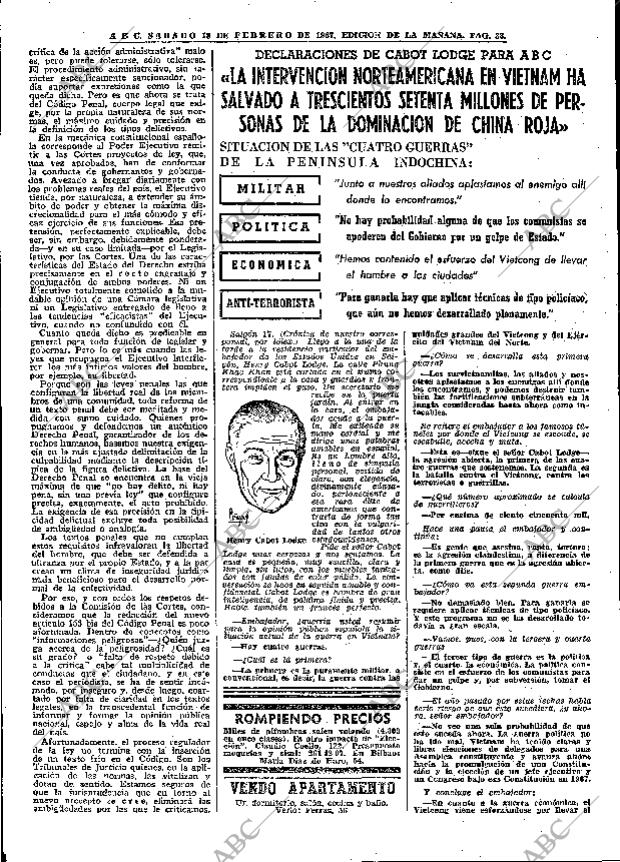 ABC MADRID 18-02-1967 página 33