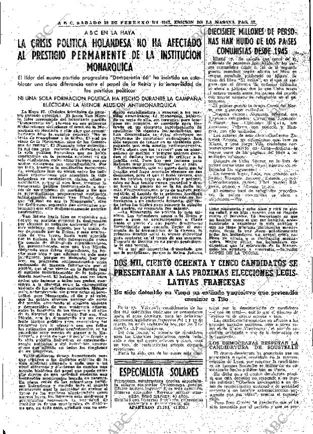 ABC MADRID 18-02-1967 página 37