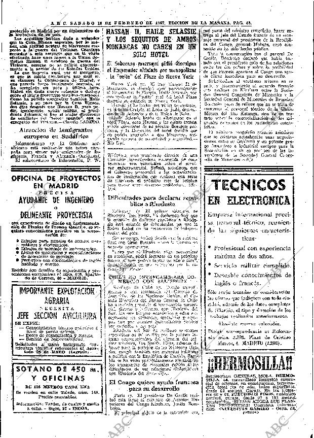ABC MADRID 18-02-1967 página 42