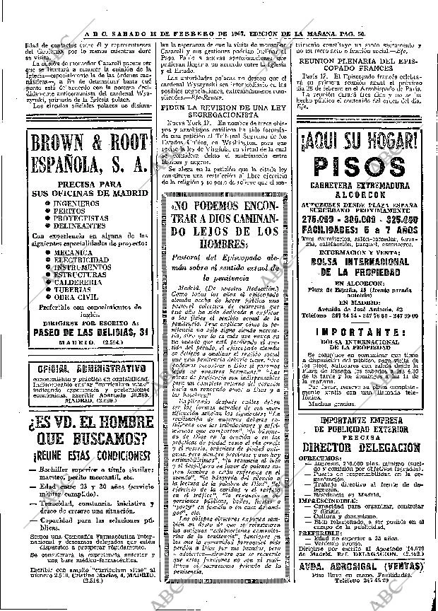 ABC MADRID 18-02-1967 página 50