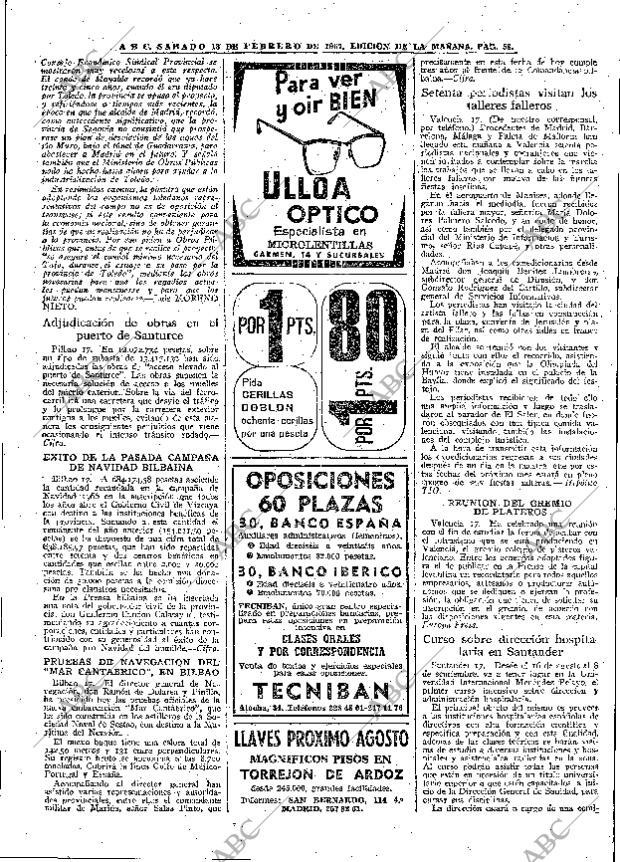 ABC MADRID 18-02-1967 página 58