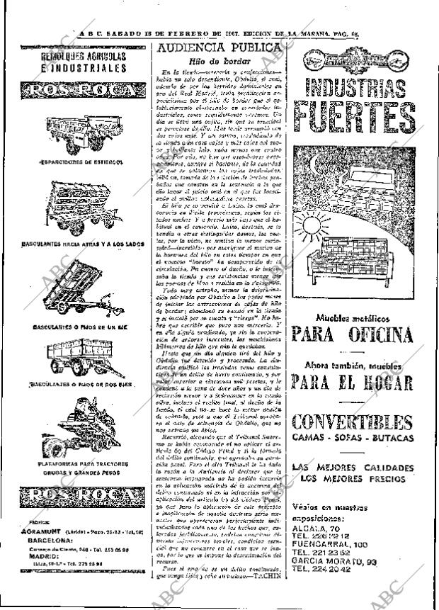 ABC MADRID 18-02-1967 página 66