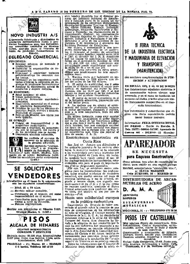 ABC MADRID 18-02-1967 página 78