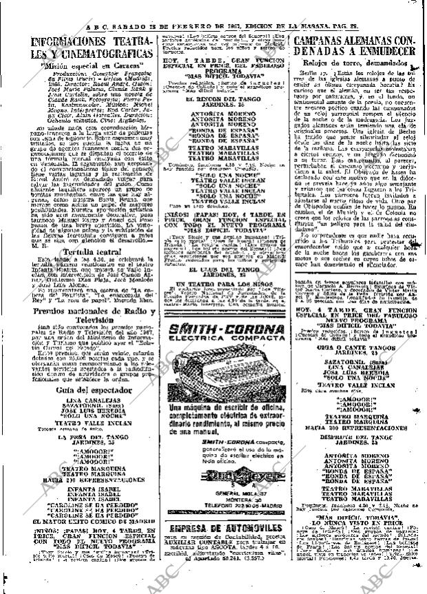ABC MADRID 18-02-1967 página 89