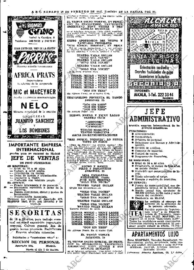 ABC MADRID 18-02-1967 página 90