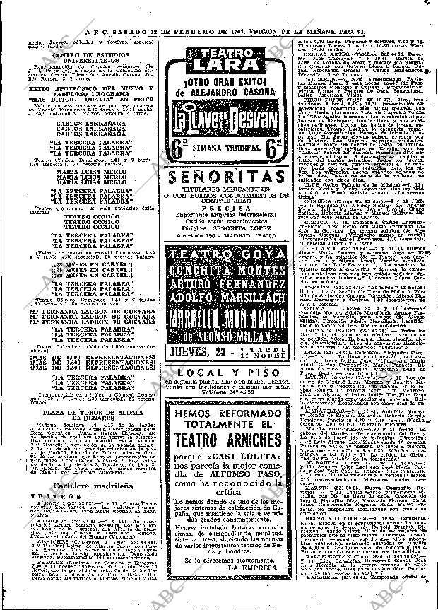 ABC MADRID 18-02-1967 página 91