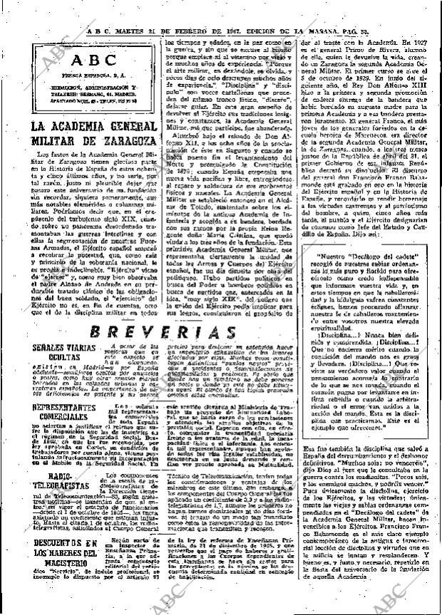 ABC MADRID 21-02-1967 página 32
