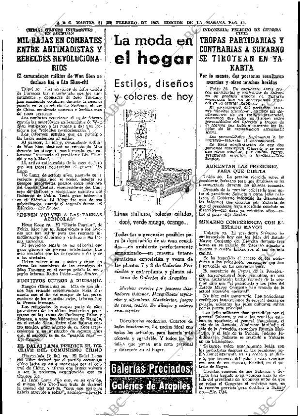 ABC MADRID 21-02-1967 página 40