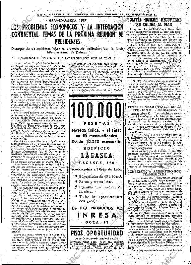ABC MADRID 21-02-1967 página 43