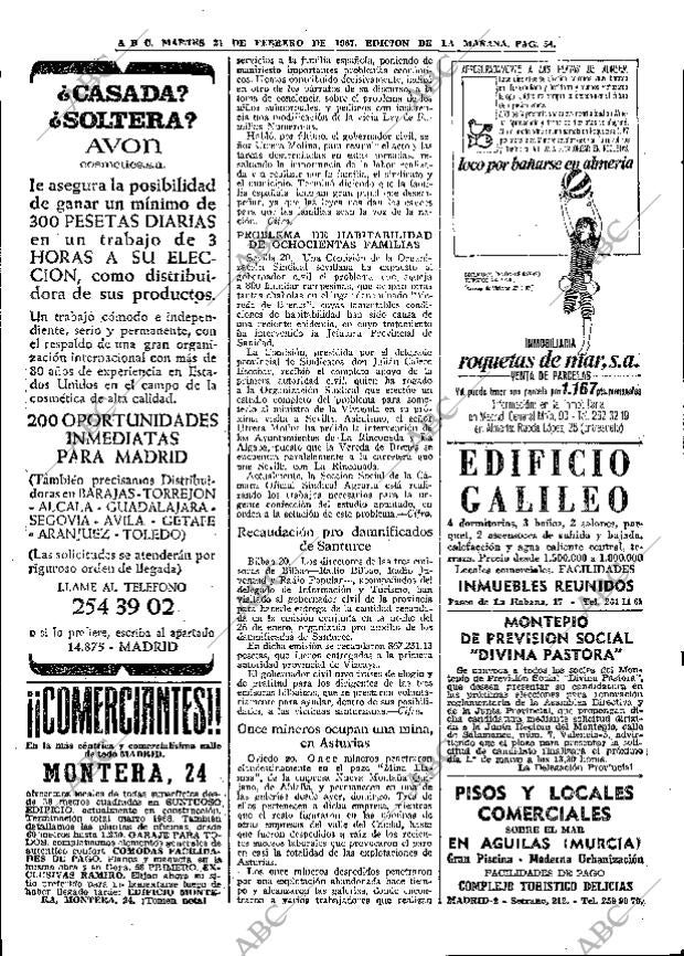 ABC MADRID 21-02-1967 página 54