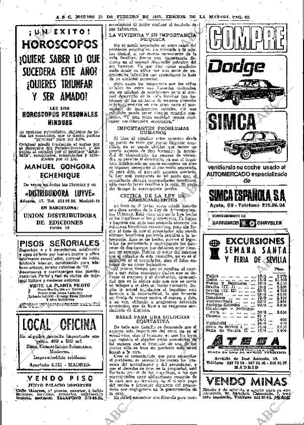 ABC MADRID 21-02-1967 página 62
