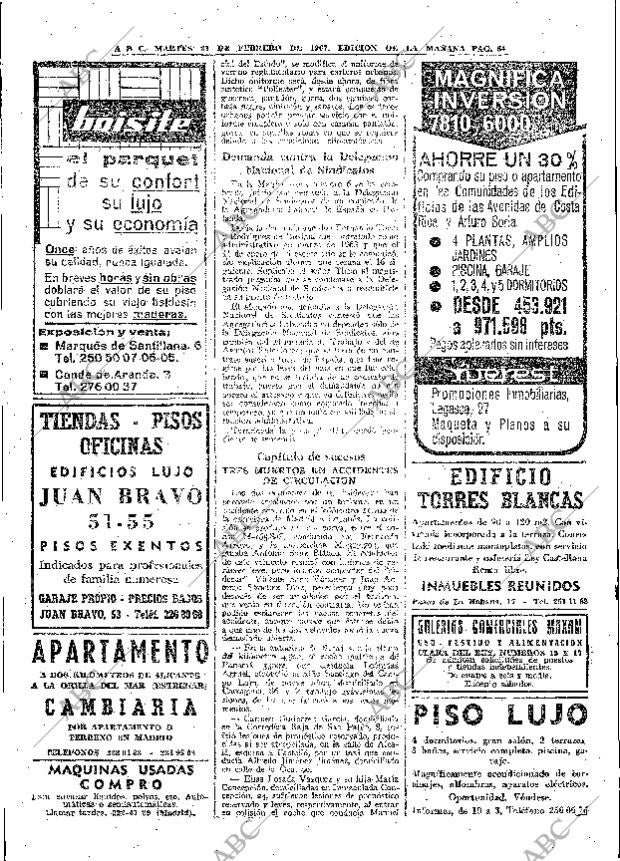 ABC MADRID 21-02-1967 página 64