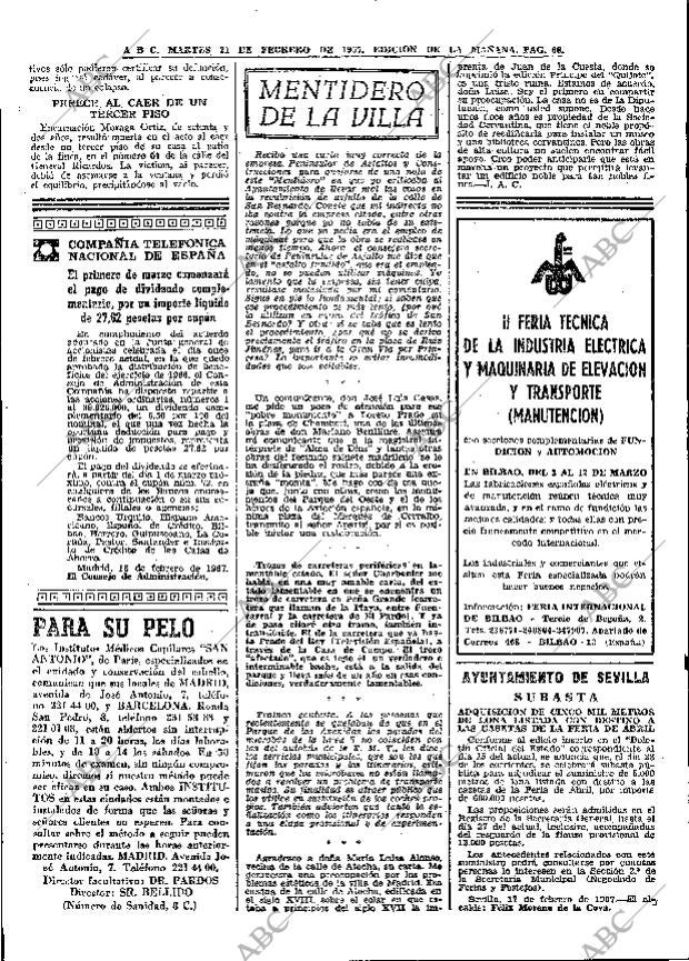 ABC MADRID 21-02-1967 página 66