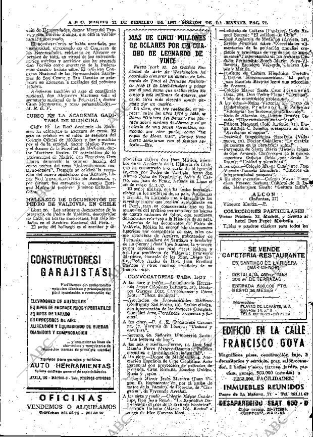 ABC MADRID 21-02-1967 página 71