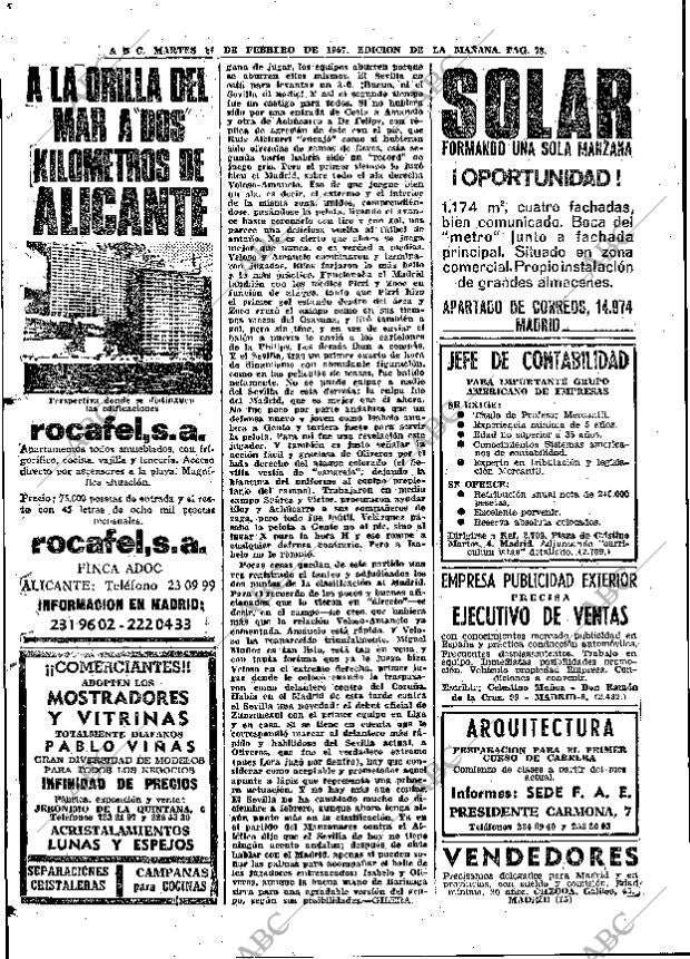ABC MADRID 21-02-1967 página 78