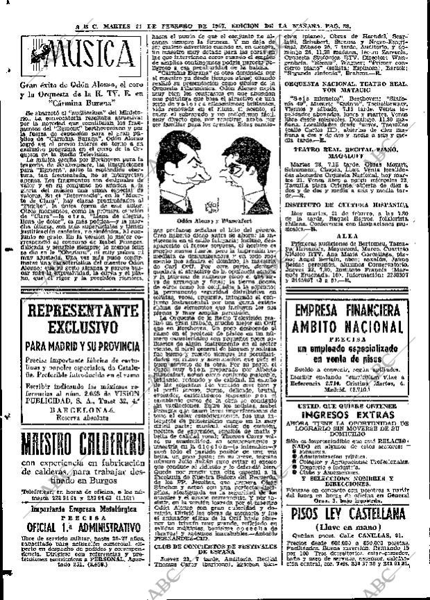 ABC MADRID 21-02-1967 página 88
