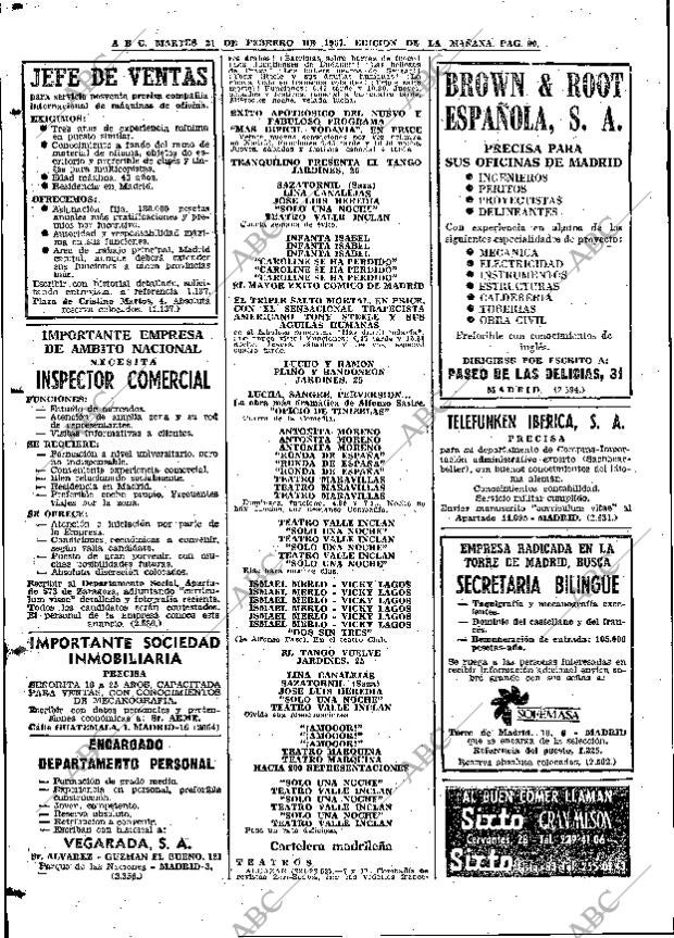 ABC MADRID 21-02-1967 página 90
