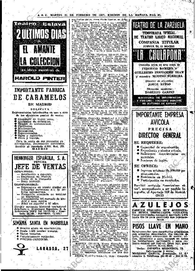ABC MADRID 21-02-1967 página 91