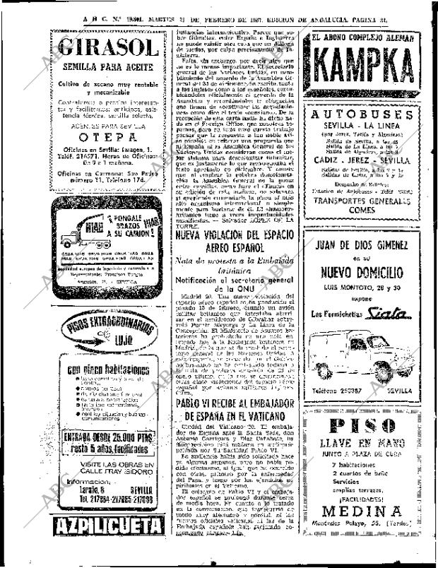 ABC SEVILLA 21-02-1967 página 34