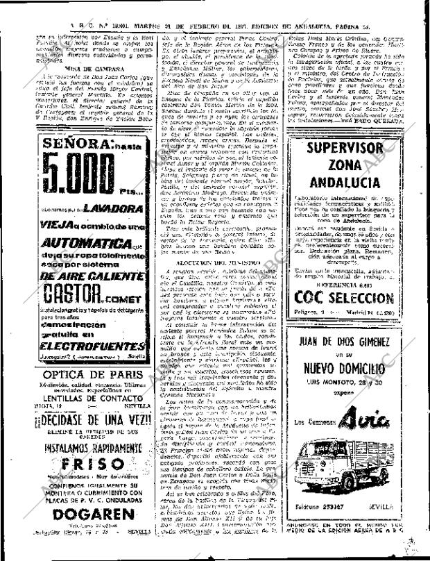 ABC SEVILLA 21-02-1967 página 38