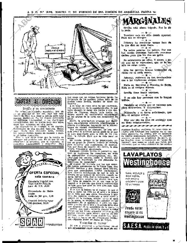 ABC SEVILLA 21-02-1967 página 55