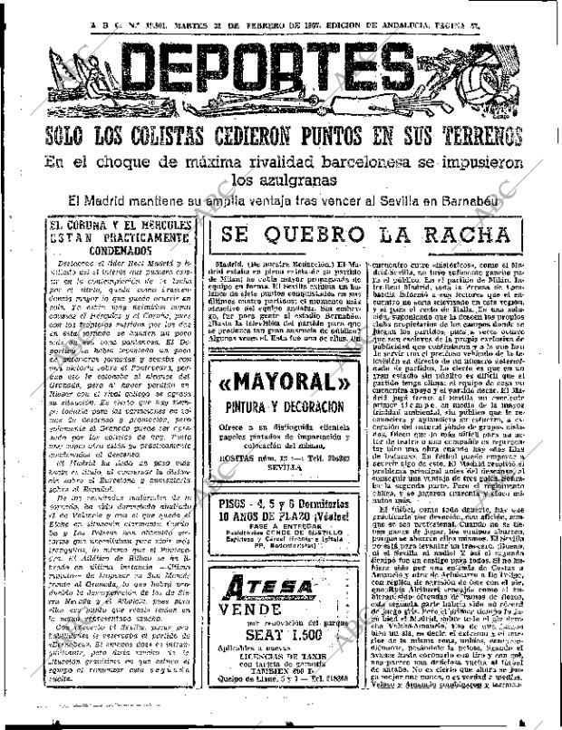 ABC SEVILLA 21-02-1967 página 57