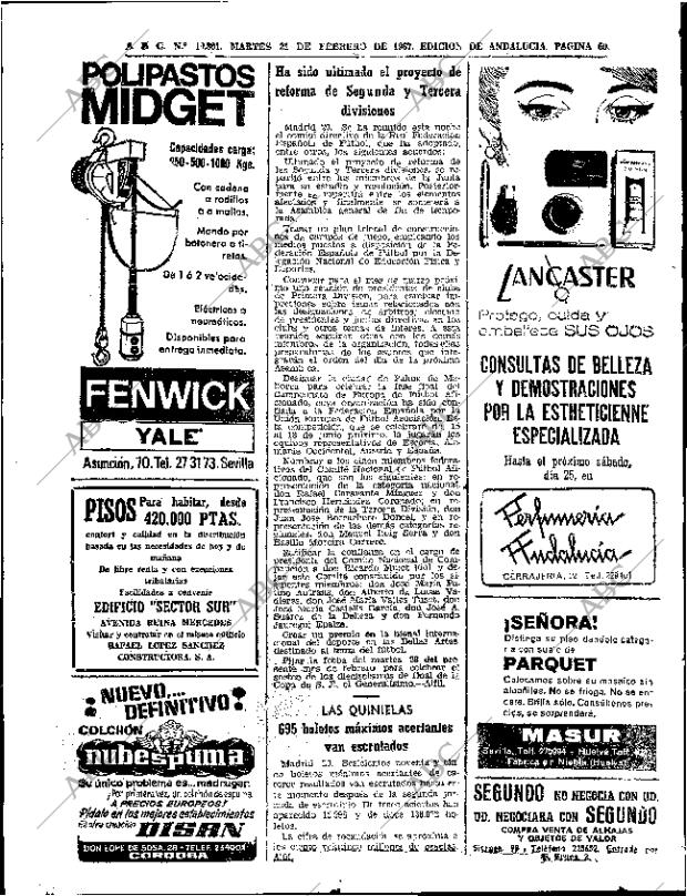 ABC SEVILLA 21-02-1967 página 60