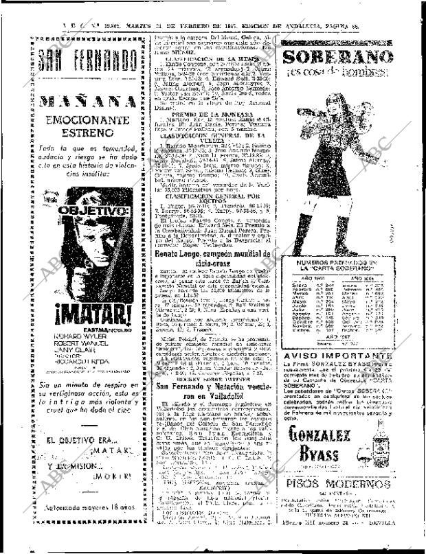 ABC SEVILLA 21-02-1967 página 66