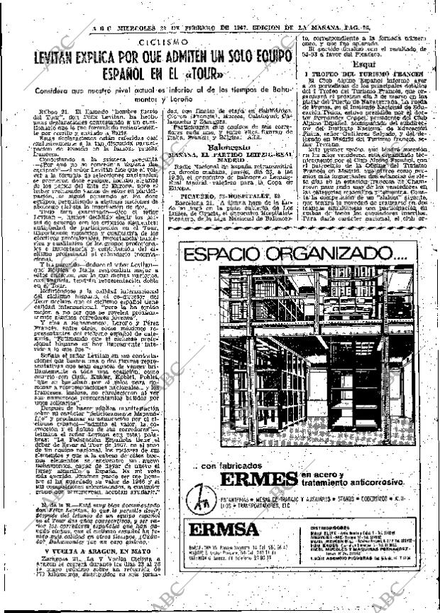 ABC MADRID 22-02-1967 página 75