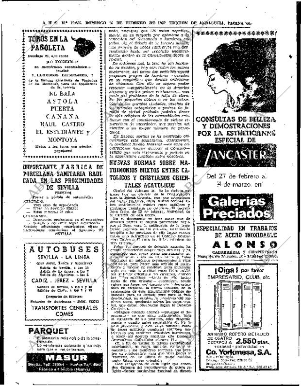 ABC SEVILLA 26-02-1967 página 60