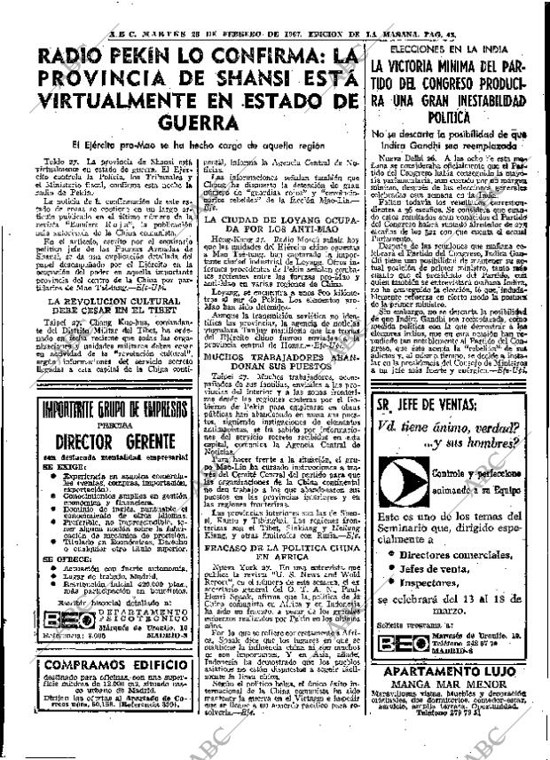 ABC MADRID 28-02-1967 página 43