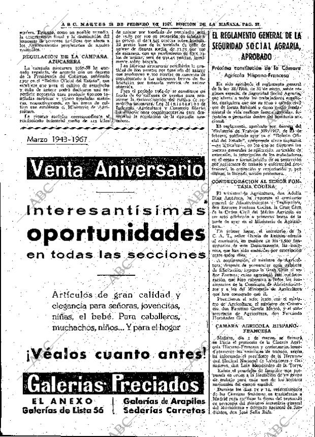 ABC MADRID 28-02-1967 página 57