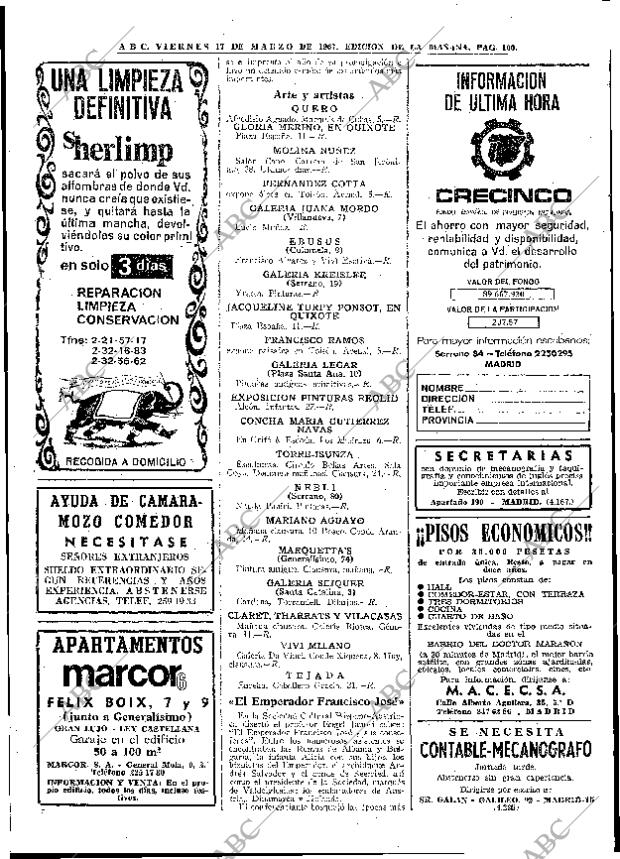 ABC MADRID 17-03-1967 página 100