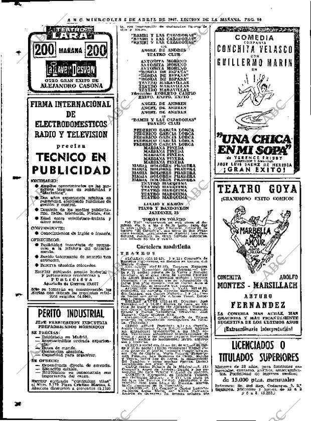ABC MADRID 05-04-1967 página 90