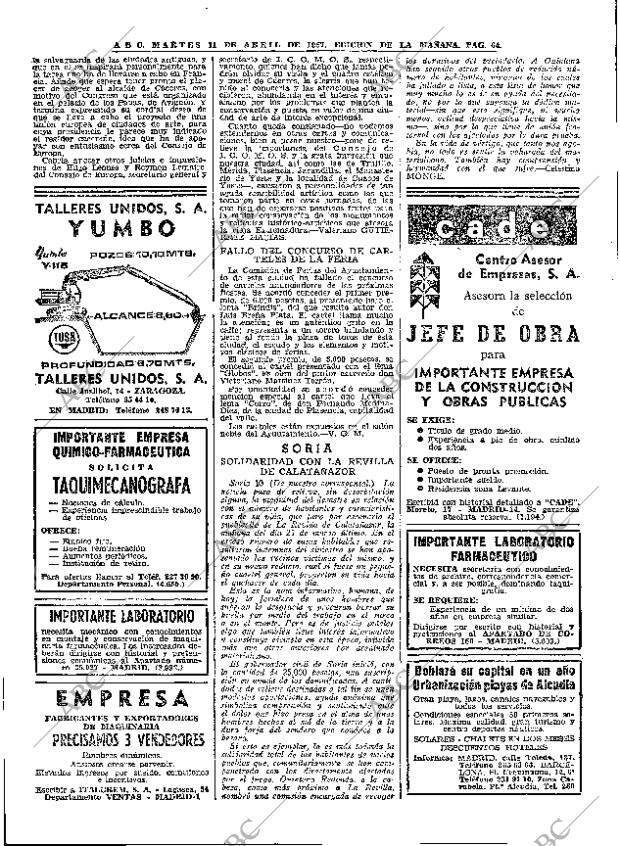 ABC MADRID 11-04-1967 página 64